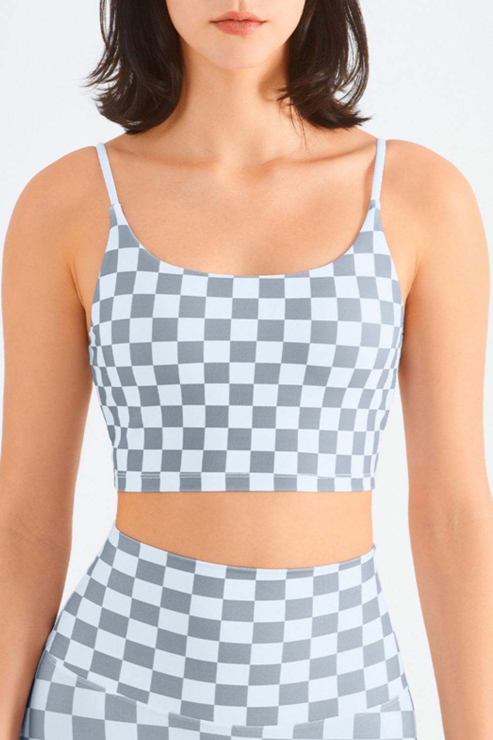 Breathable Checkered Sports Bra - SHIRLYN.CO