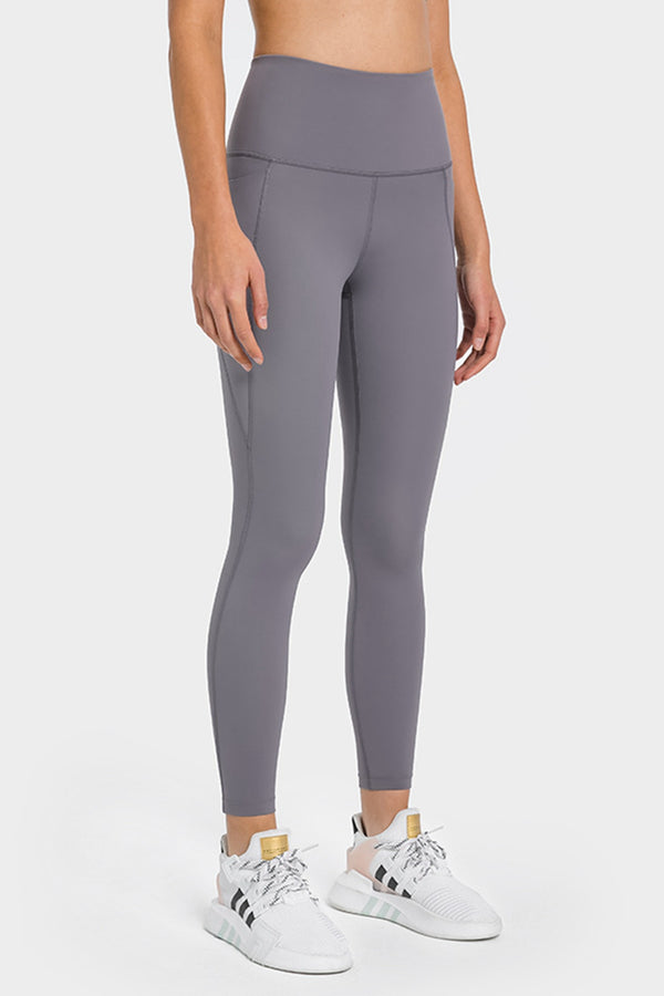 High Waist Ankle-Length Yoga Leggings with Pockets - SHIRLYN.CO