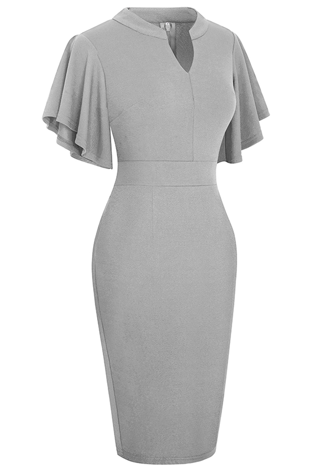 Editor's Choice: Shirlyn's Graceful Flutter Notch Sleeve Pencil Dress