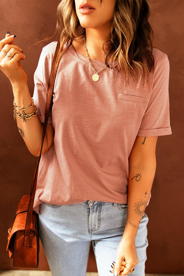 Just For You Cuffed Sleeve T-Shirt - SHIRLYN.CO