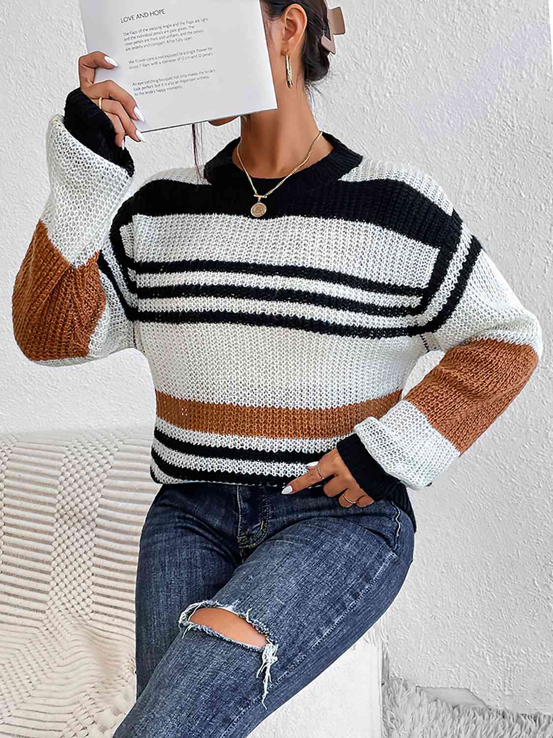 Striped Round Neck Sweater