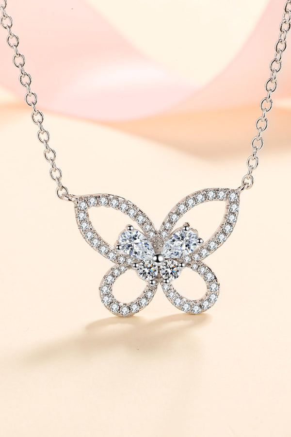 Moissanite Butterfly Pendant Necklace - SHIRLYN.CO