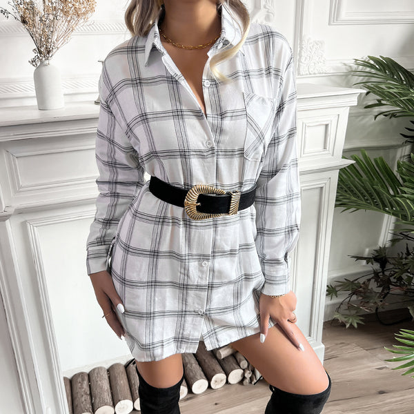 Women  Clothing Coat Collared Shirt Dress - SHIRLYN.CO