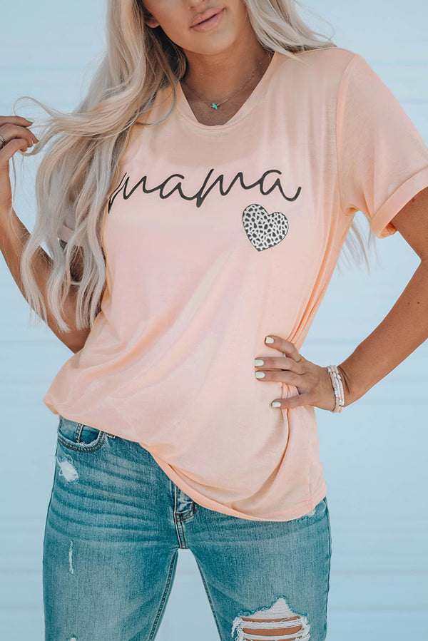 MAMA Heart Graphic Tee Shirt - SHIRLYN.CO