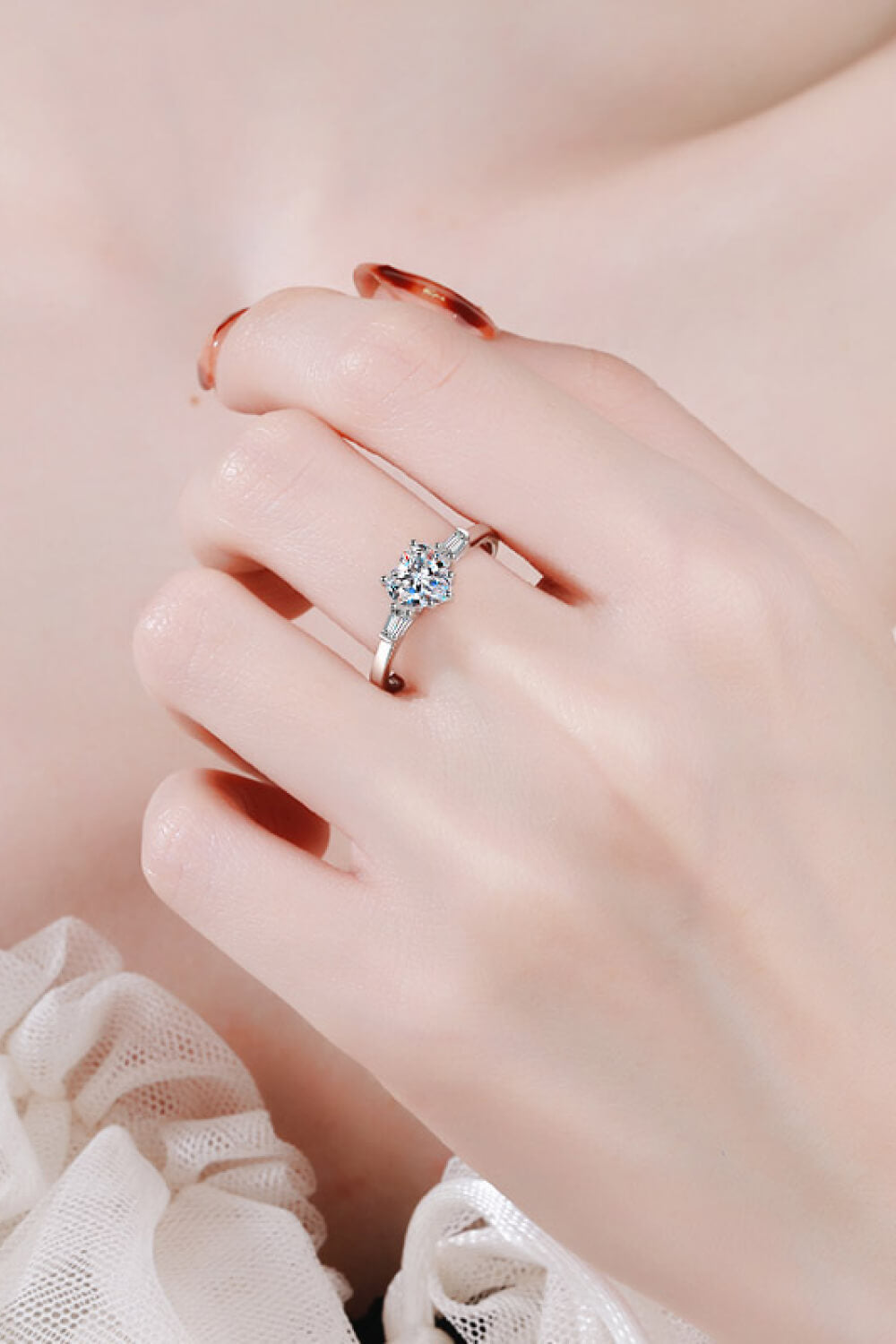 1.2 Carat Moissanite Heart Ring - SHIRLYN.CO