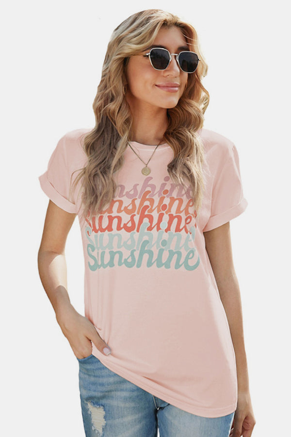 Printed Short Sleeve Tee - SHIRLYN.CO