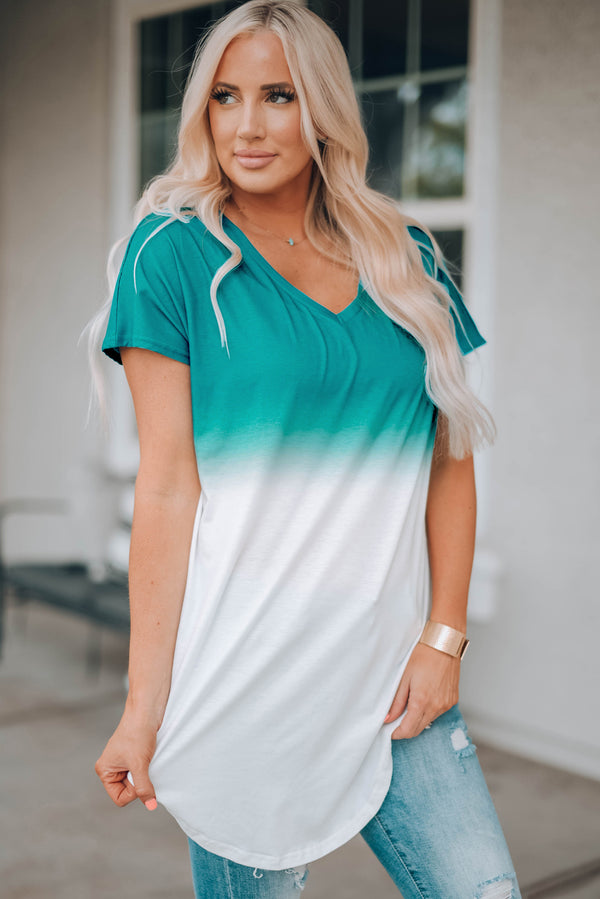 Ombre Color Block Shirt - SHIRLYN.CO