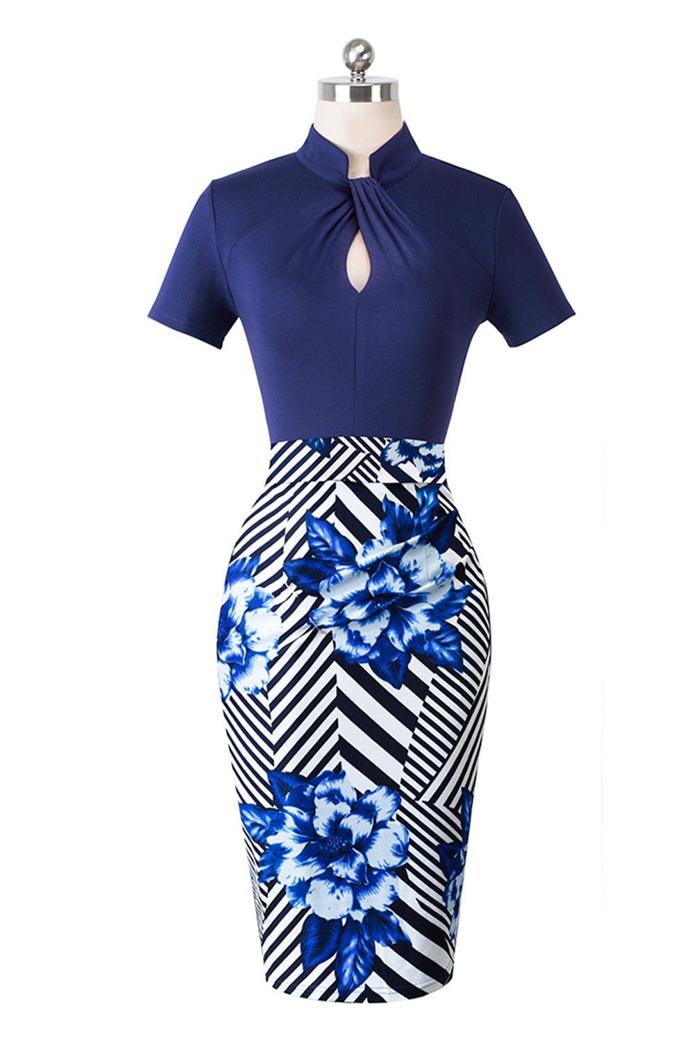 Editor's Choice: Shirlyn's Classic Elegance: Round Neck Short Sleeve Pencil Dress