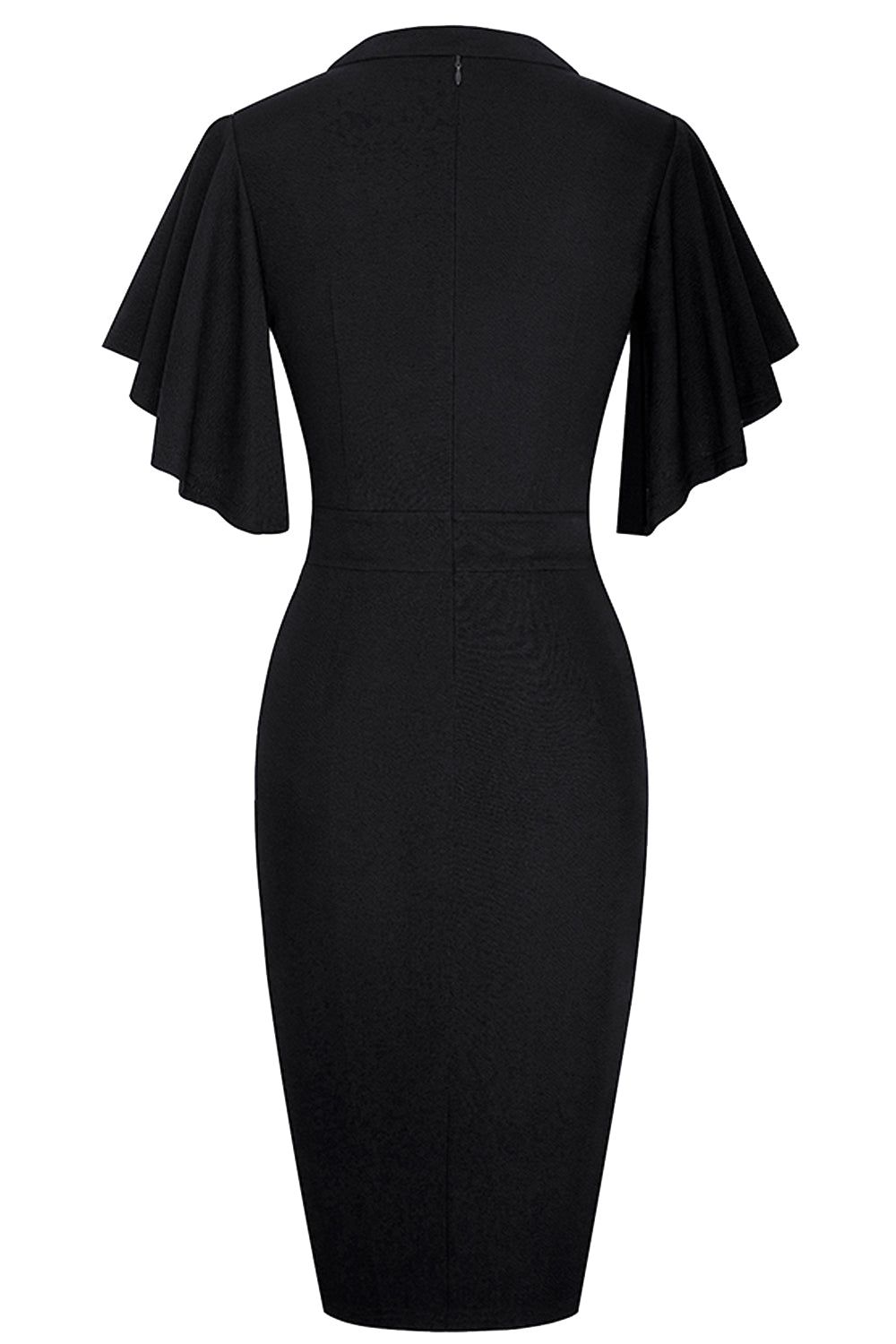 Editor's Choice: Shirlyn's Graceful Flutter Notch Sleeve Pencil Dress