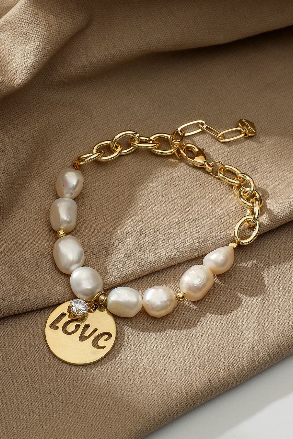 LOVE Freshwater Pearl Bracelet - SHIRLYN.CO