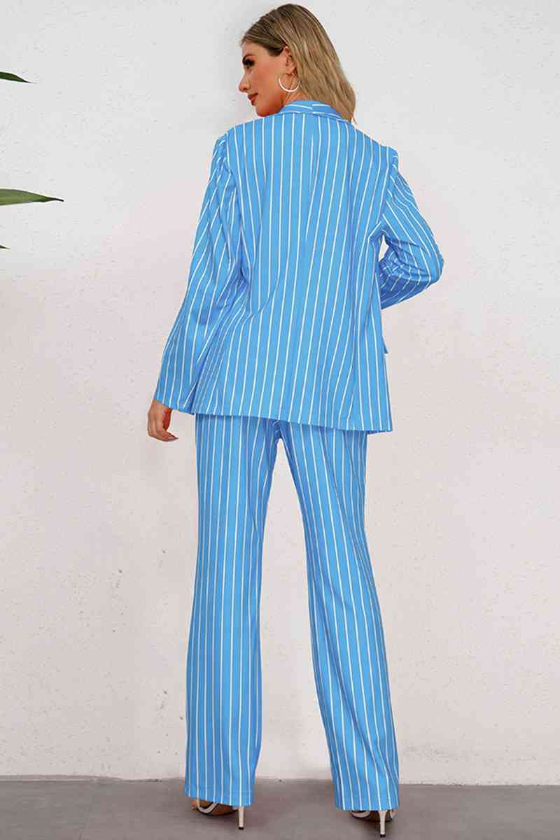 Striped Long Sleeve Top and Pants Set