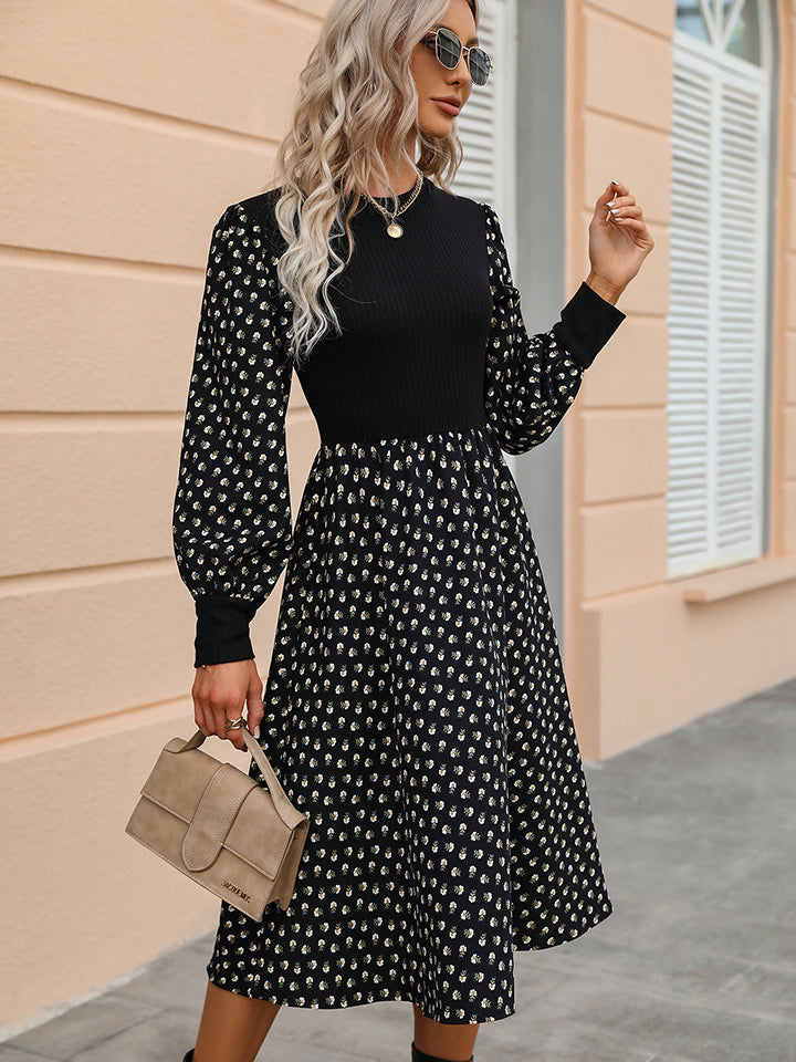 Editor's Choice: Shirlyn's Artistic Flair: Printed Long Sleeve Round Neck Dress