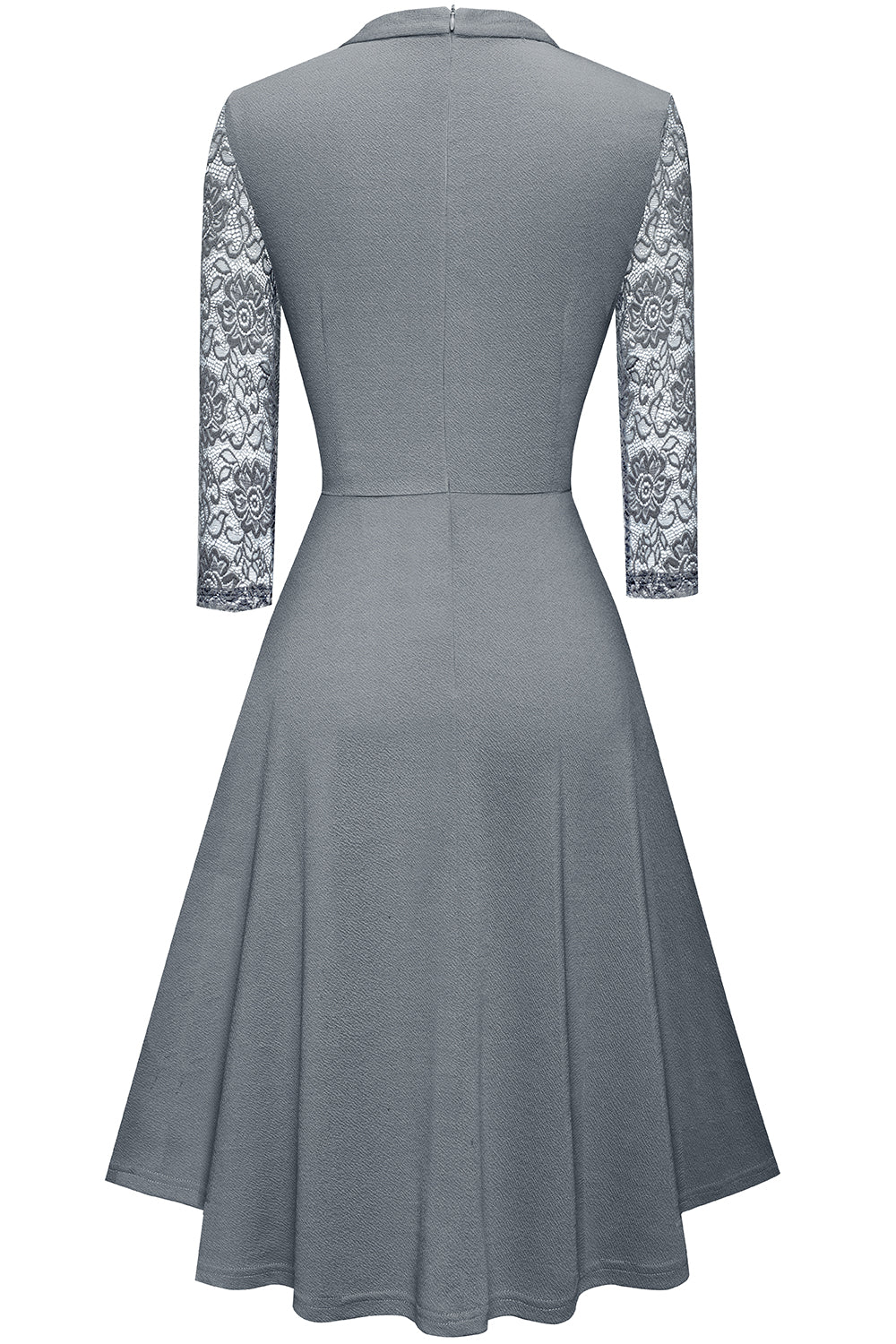 Editor's Choice: Shirlyn's Elegance Enhanced: Cutout Three-Quarter Sleeve Dress with Round Neck