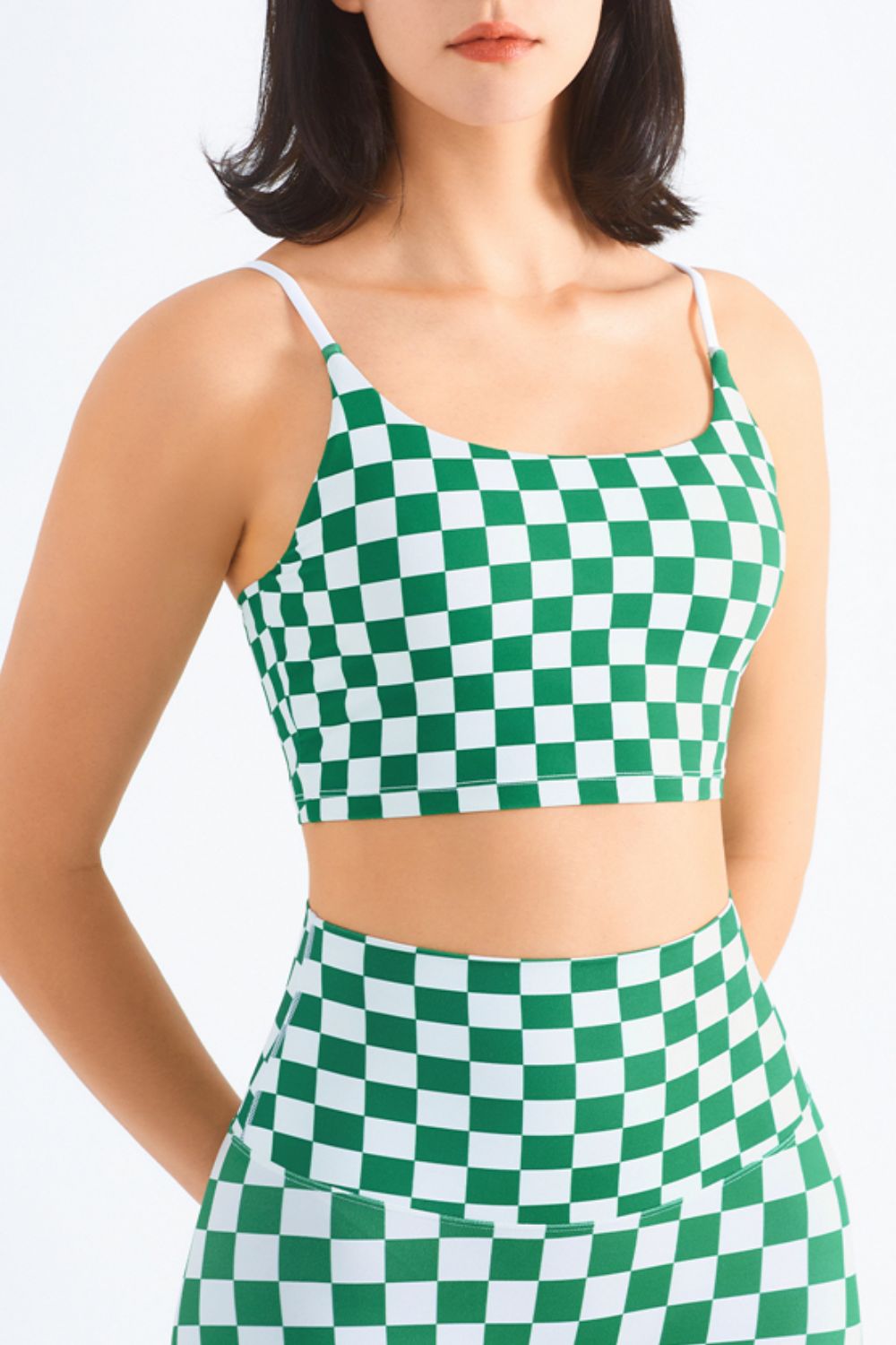 Breathable Checkered Sports Bra - SHIRLYN.CO