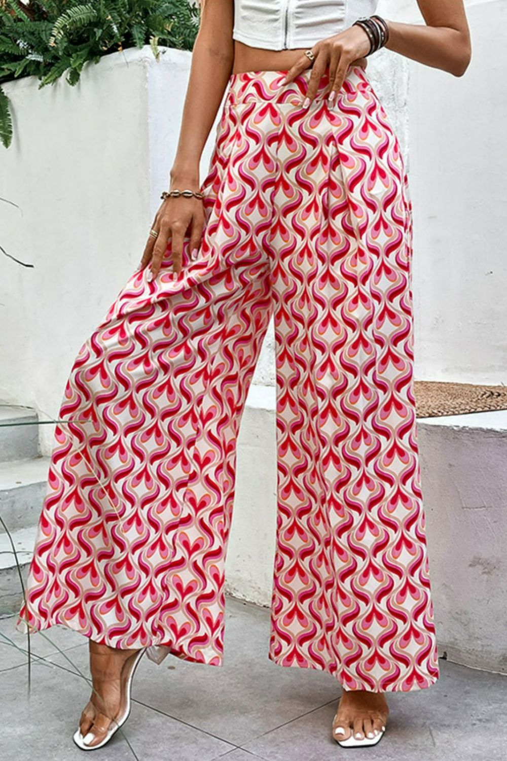 Printed High-Waist Culottes - SHIRLYN.CO