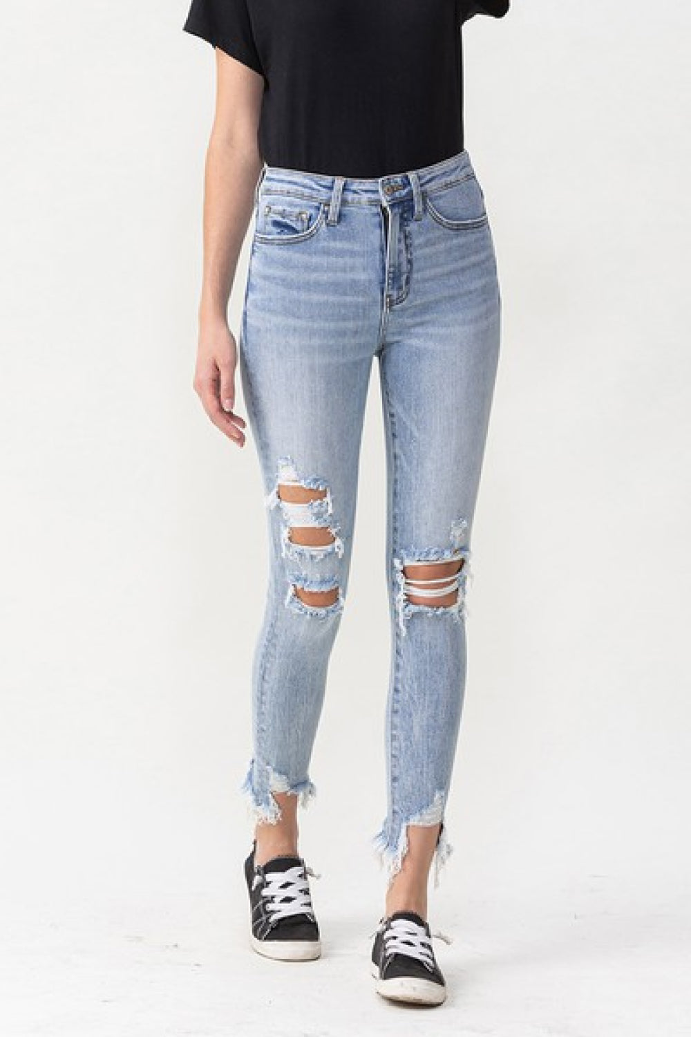 Lovervet Full Size Lauren Distressed High Rise Skinny Jeans - SHIRLYN.CO