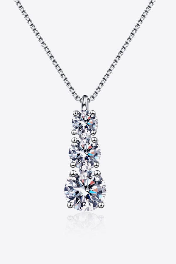 Moissanite Triple-Pendant Necklace - SHIRLYN.CO