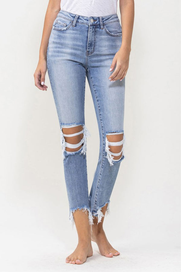 Lovervet Full Size Courtney Super High Rise Kick Flare Jeans - SHIRLYN.CO