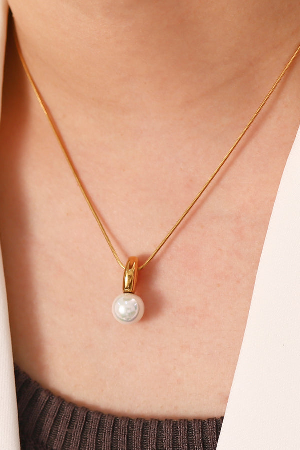 Freshwater Pearl Pendant 18K Gold-Plated Necklace - SHIRLYN.CO