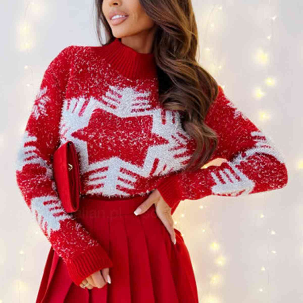 Snowflake Print Sweater