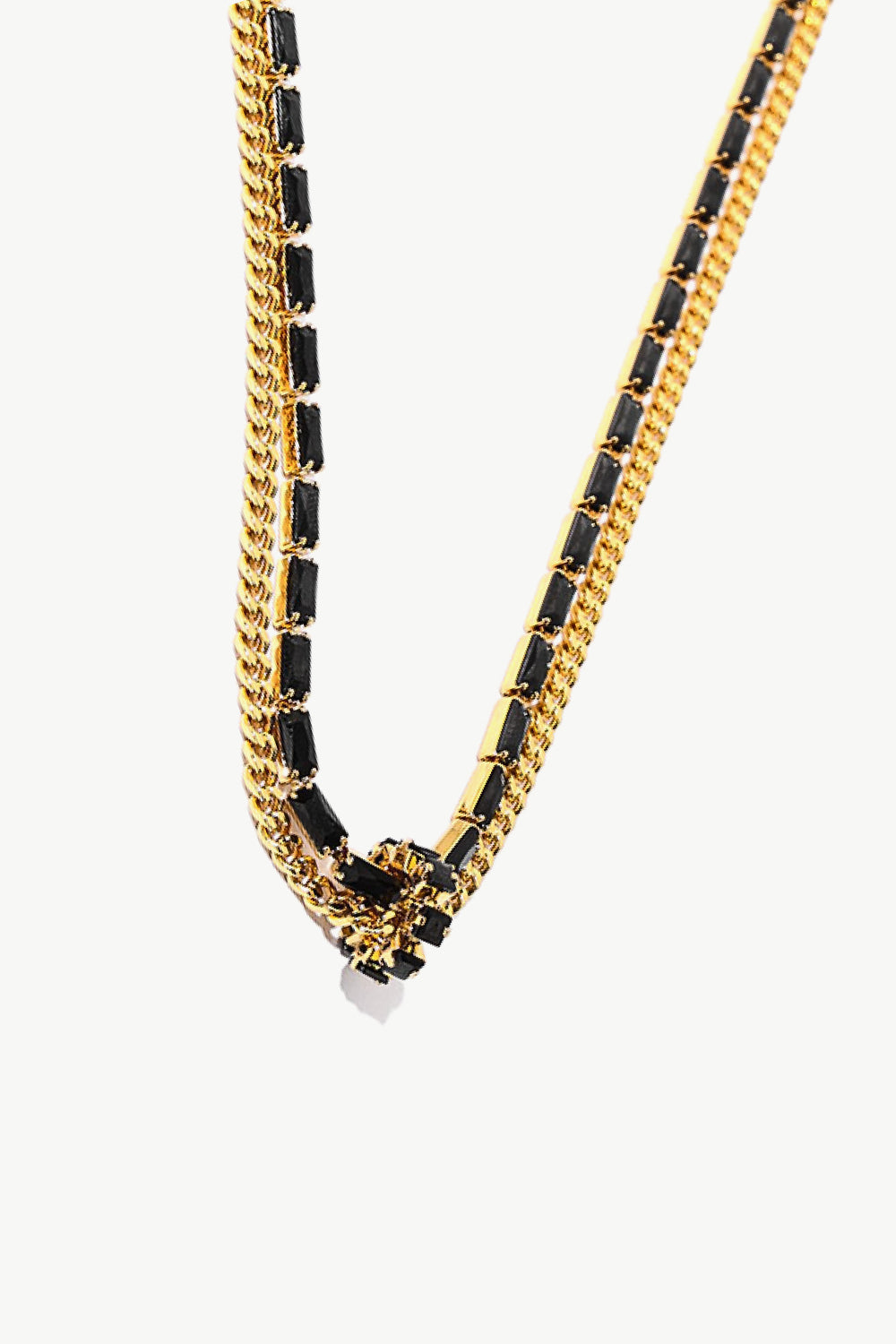 18K Gold-Plated Zircon Double-Layered Necklace - SHIRLYN.CO