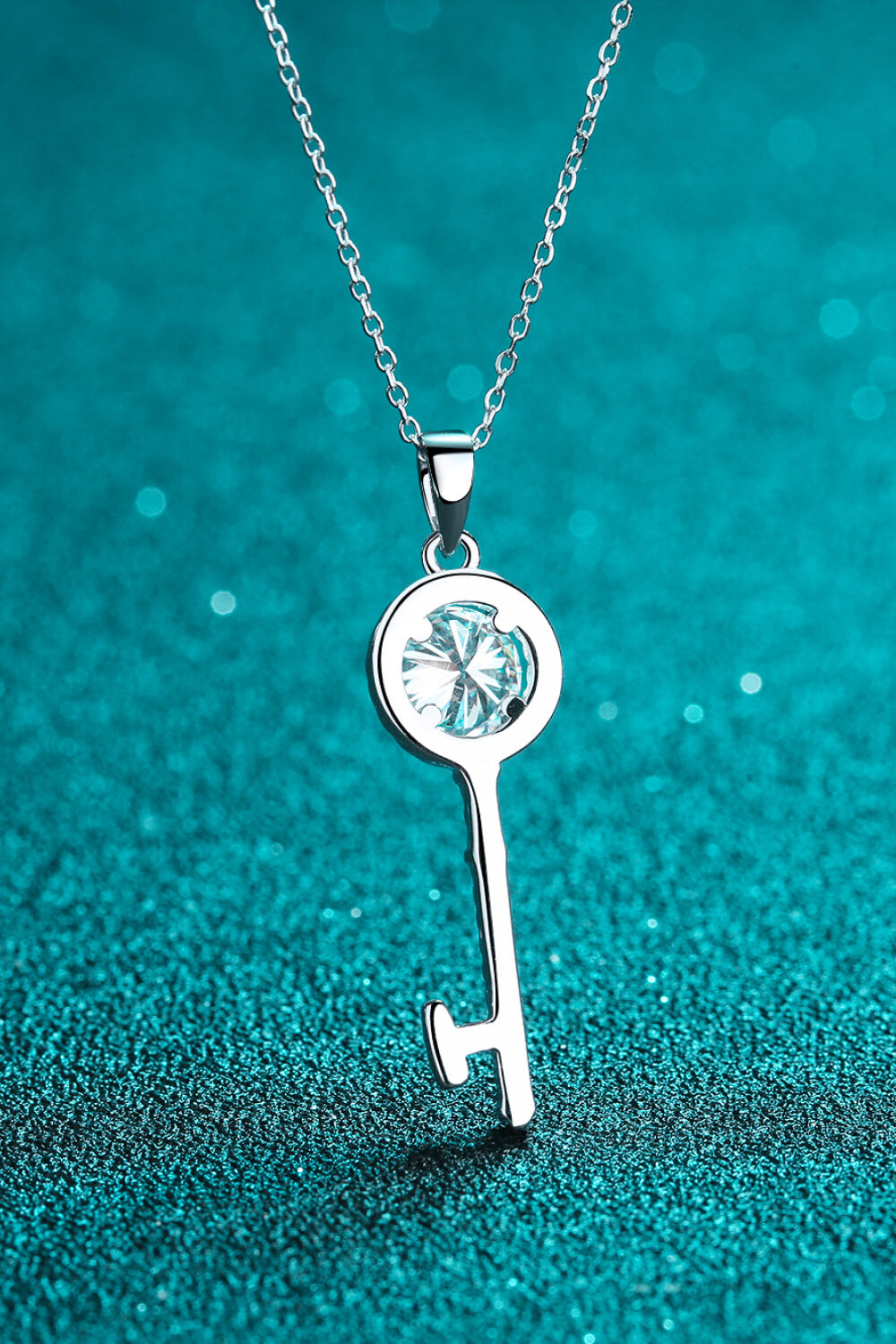 Moissanite Key Pendant Necklace - SHIRLYN.CO