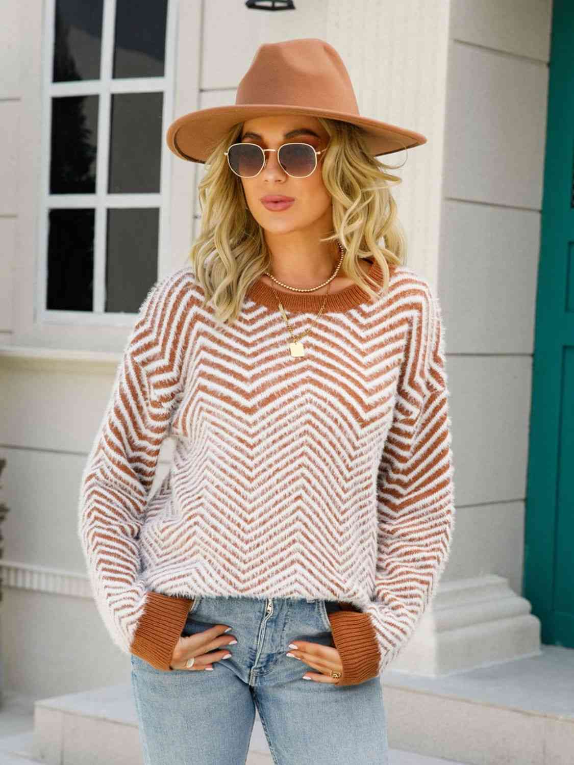 Round Neck Long Sleeve Sweater