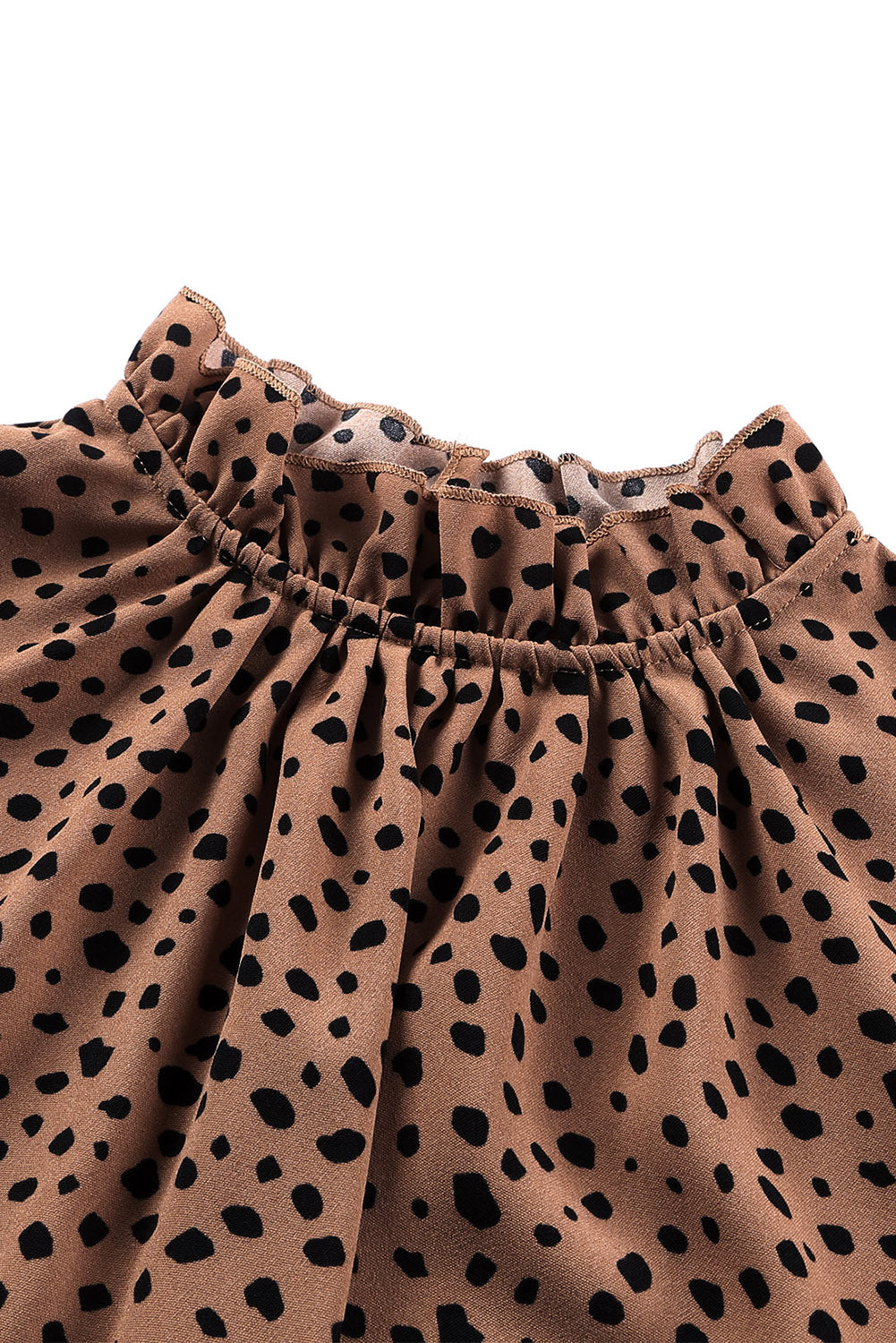 Animal Print Ruffle Collar Flounce Sleeve Blouse - SHIRLYN.CO