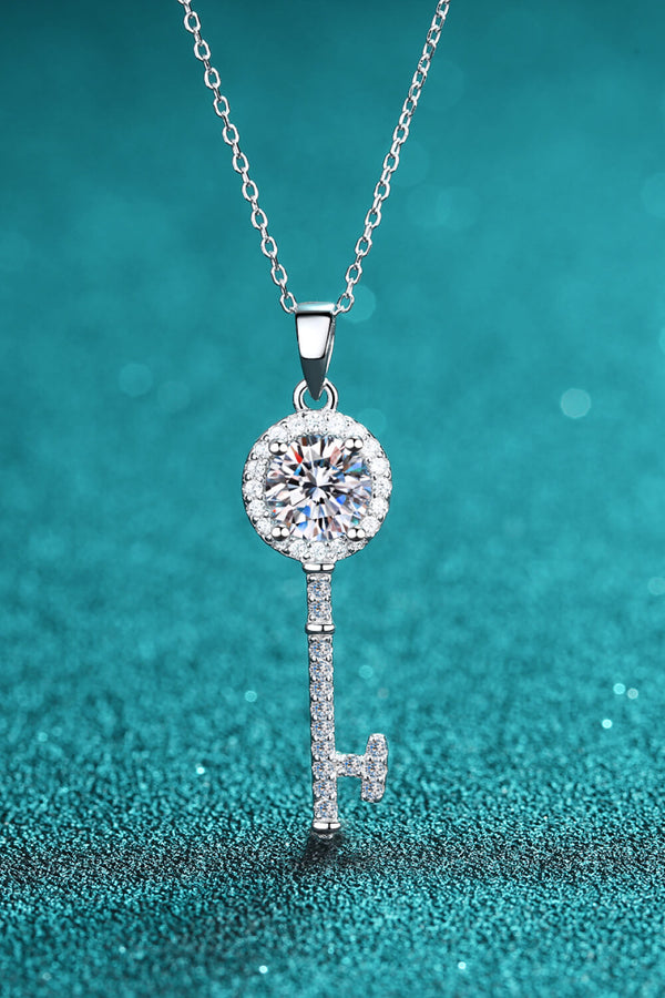 Moissanite Key Pendant Necklace - SHIRLYN.CO