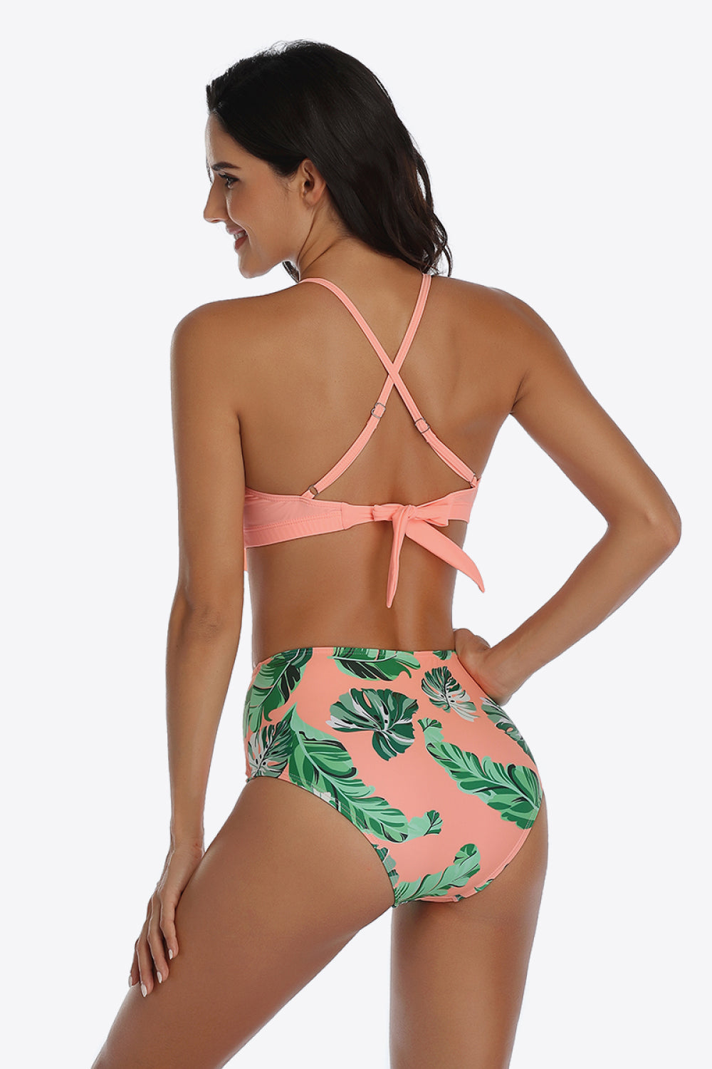 Tropical Print Ruffled Two-Piece Swimsuit - SHIRLYN.CO