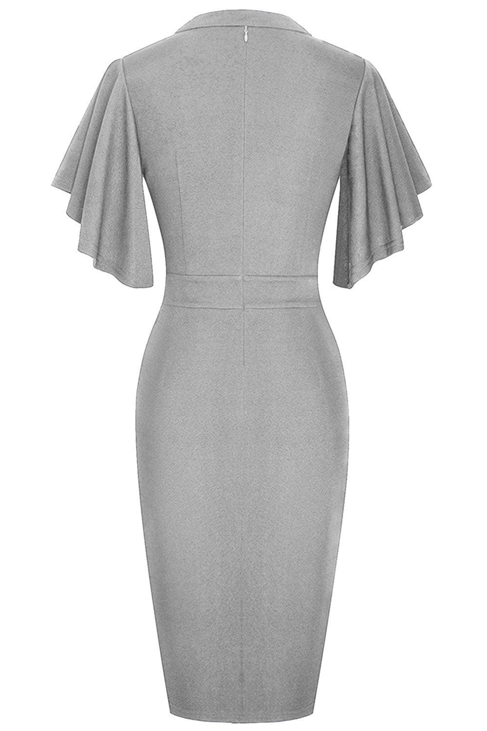 Editor's Choice: Shirlyn's Graceful Flutter Notch Sleeve Pencil Dress