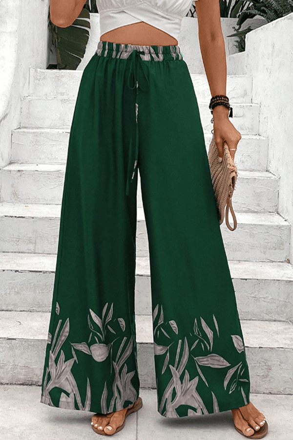 Drawstring Tie High Waist Relax Fit Long Pants - SHIRLYN.CO