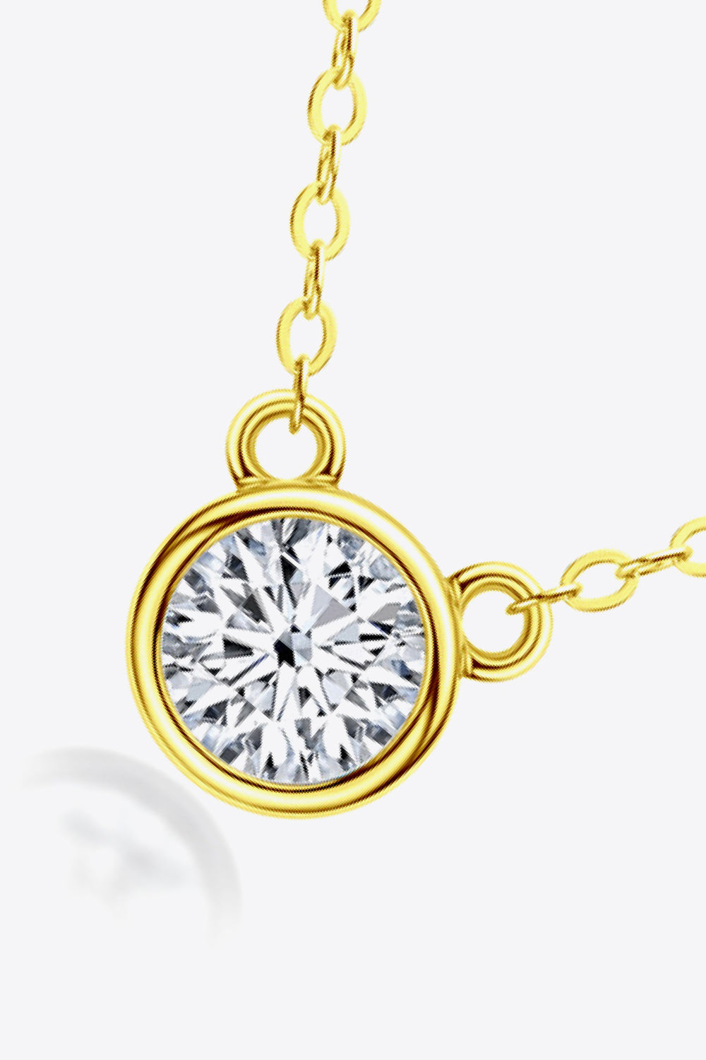 925 Sterling Silver 1 Carat Moissanite Round Pendant Necklace - SHIRLYN.CO