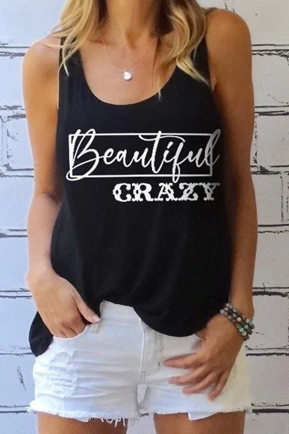 Beautiful Crazy Graphic Tank Top - SHIRLYN.CO