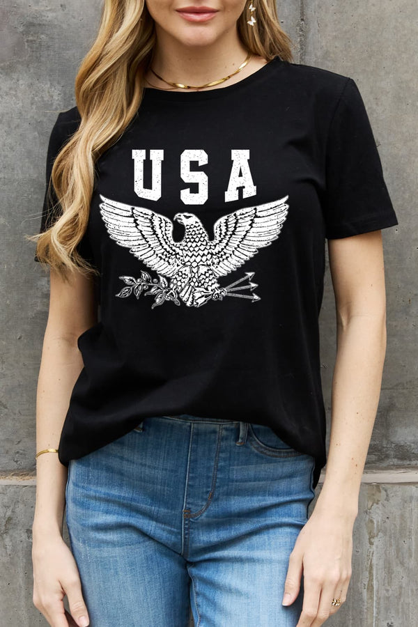 Simply Love USA Eagle Graphic Cotton Tee - SHIRLYN.CO