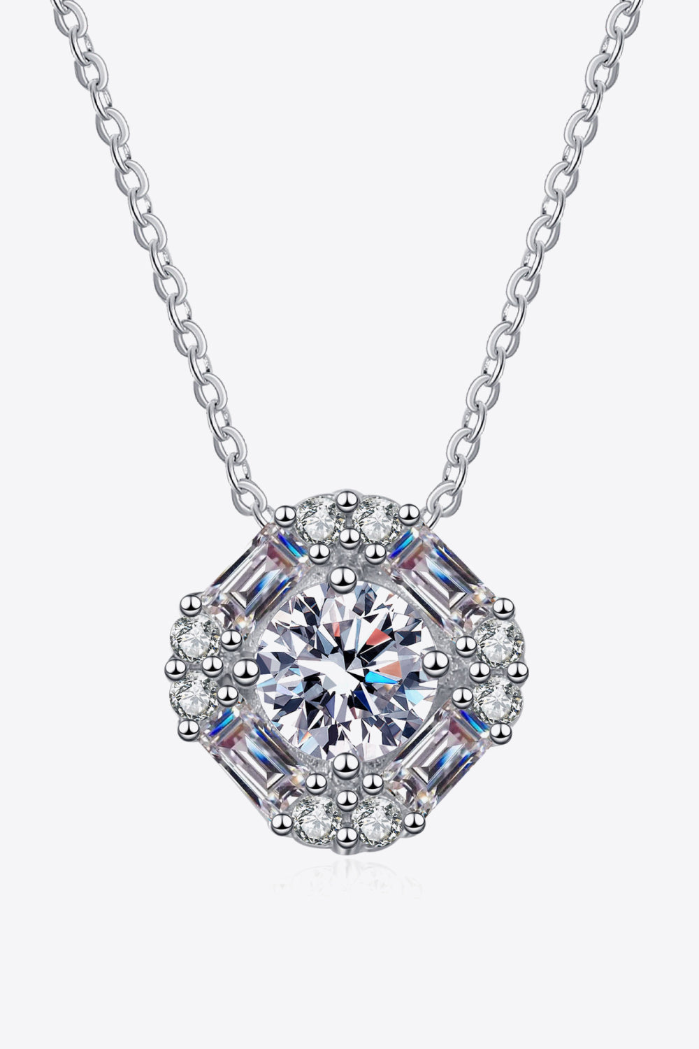 Geometric Moissanite Pendant Chain Necklace - SHIRLYN.CO