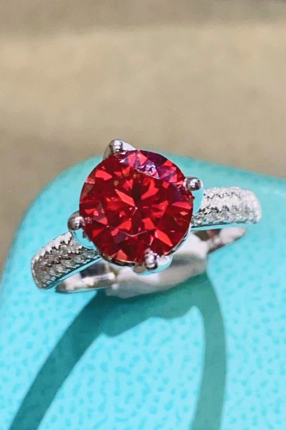 2 Carat Moissanite Ring in Phoenix Fire - SHIRLYN.CO