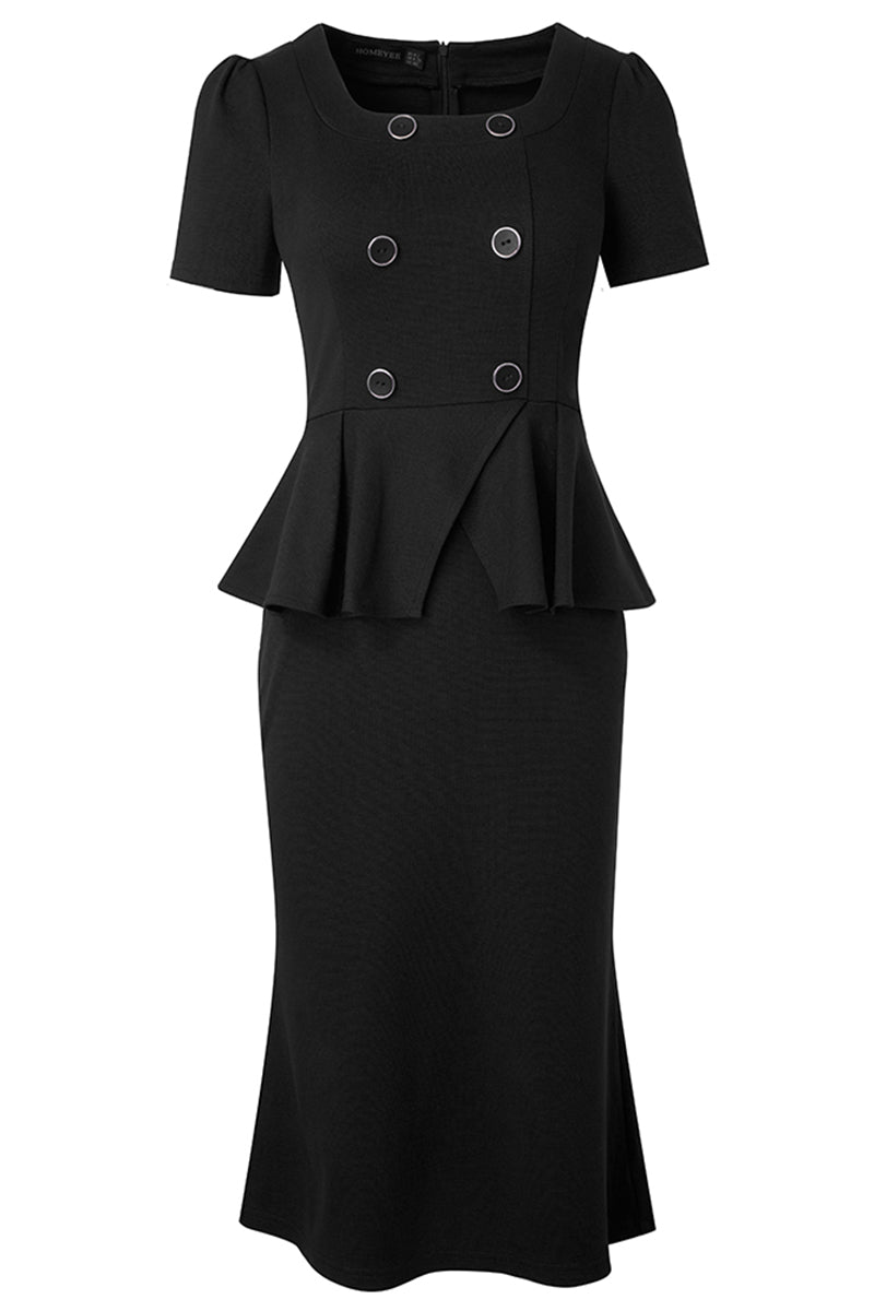 Editor's Choice: Shirlyn's Square Neck Short Sleeve Pencil Dress: Timeless Elegance