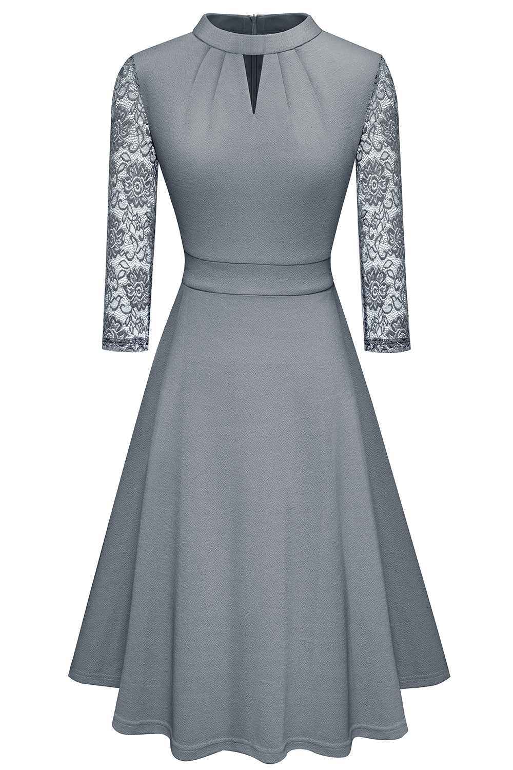 Editor's Choice: Shirlyn's Elegance Enhanced: Cutout Three-Quarter Sleeve Dress with Round Neck