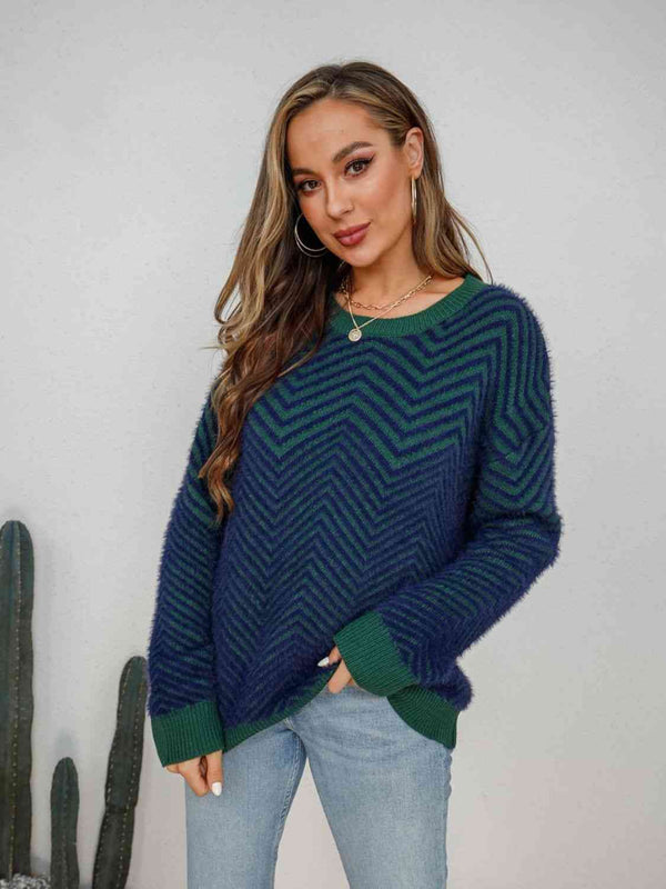 Round Neck Long Sleeve Sweater