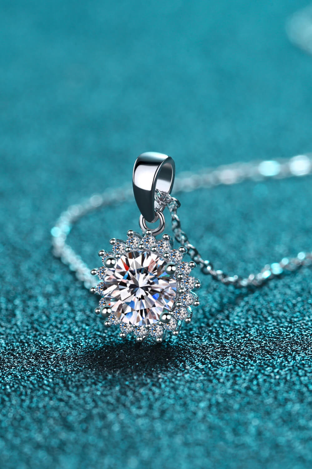 925 Sterling Silver Moissanite Pendant Necklace - SHIRLYN.CO