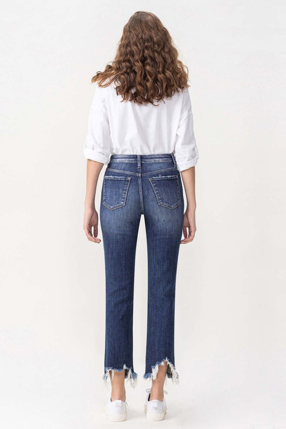 Lovervet Jackie Full Size High Rise Crop Straight Leg Jeans - SHIRLYN.CO