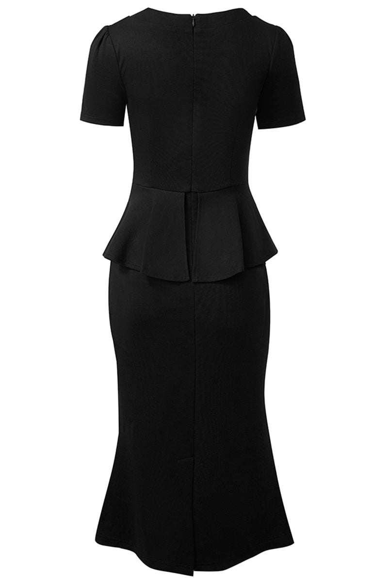 Editor's Choice: Shirlyn's Square Neck Short Sleeve Pencil Dress: Timeless Elegance