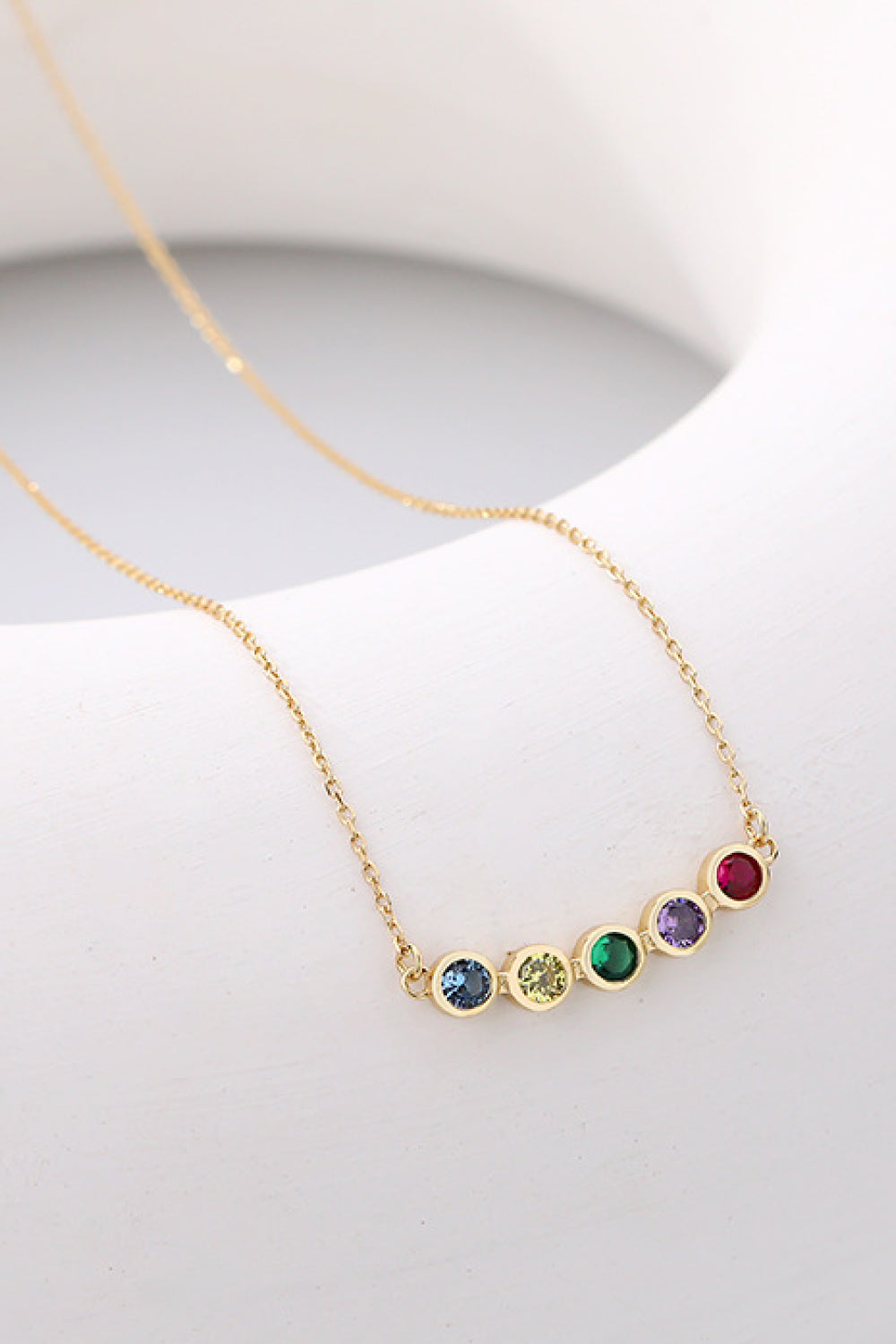 925 Sterling Silver Rainbow Cubic Zirconia Necklace - SHIRLYN.CO