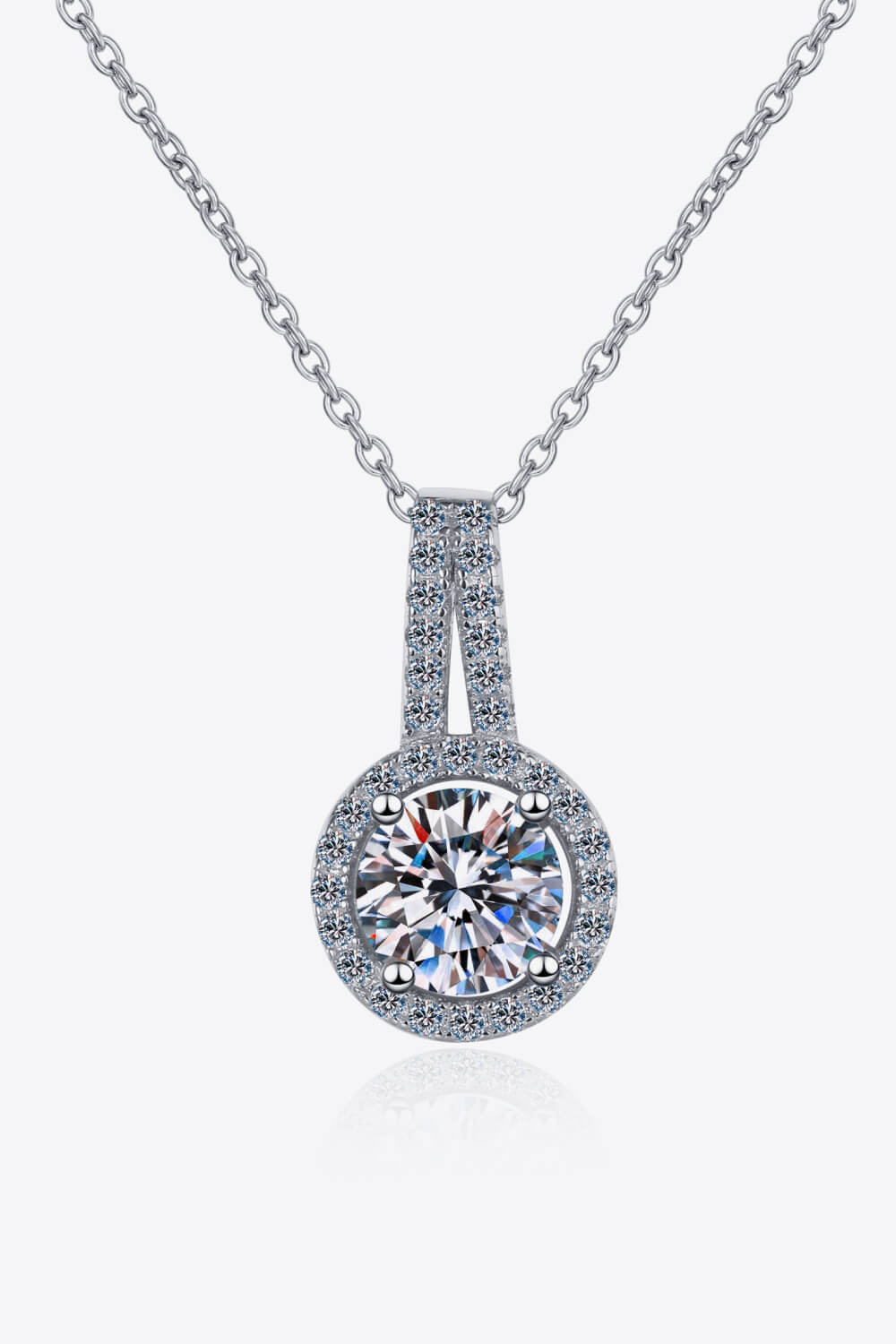 Build You Up Moissanite Round Pendant Chain Necklace - SHIRLYN.CO