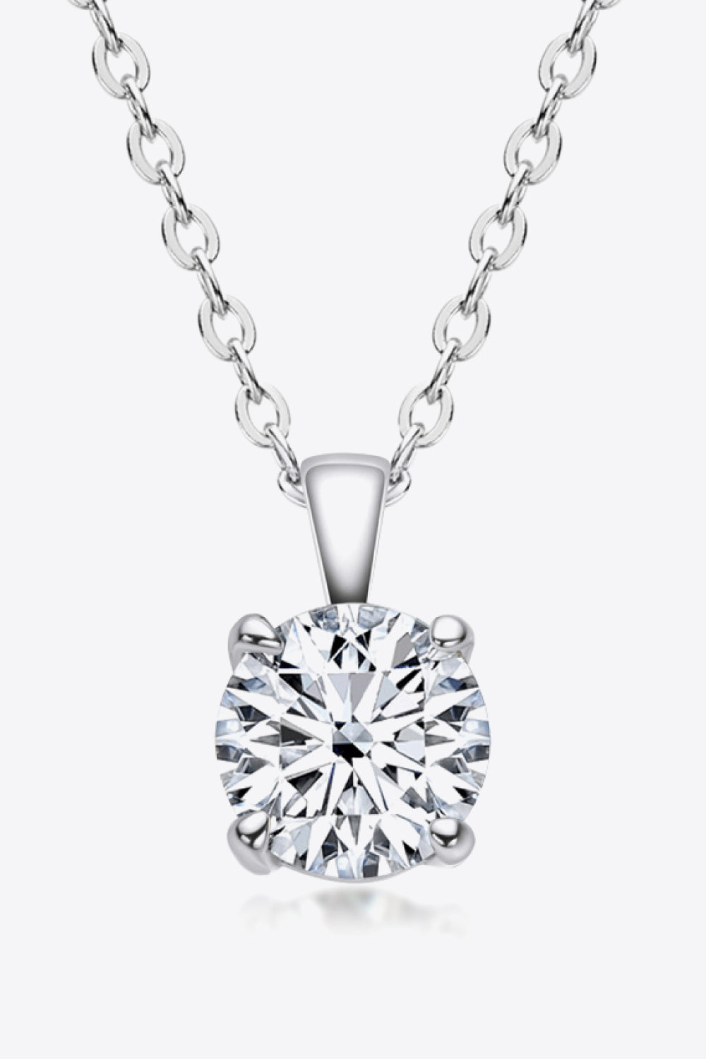 925 Sterling Silver 1 Carat Moissanite Chain-Link Necklace - SHIRLYN.CO