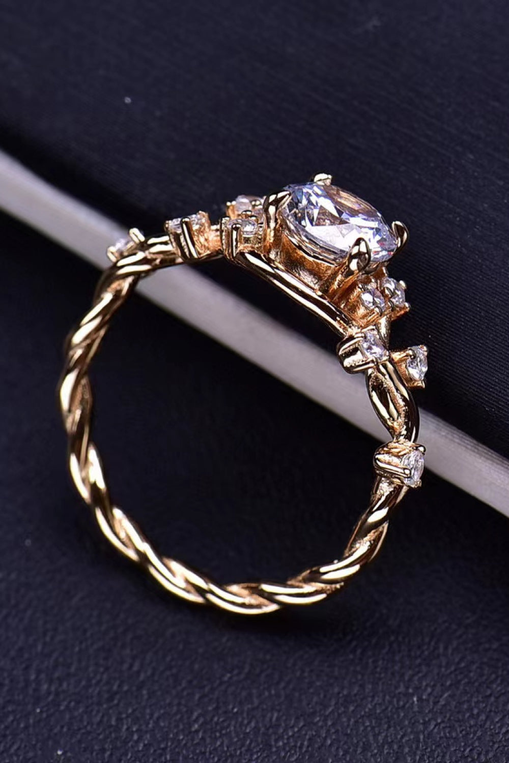 18K Gold-Plated 1 Carat Moissanite Ring - SHIRLYN.CO