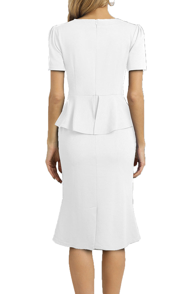 Editor's Choice: Shirlyn's Square Neck Short Sleeve Pencil Dress: Timeless Elegance