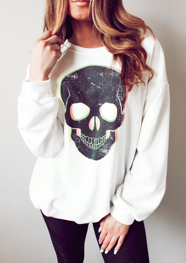 Graphic Dropped Shoulder Round Neck Sweatshirt - SHIRLYN.CO