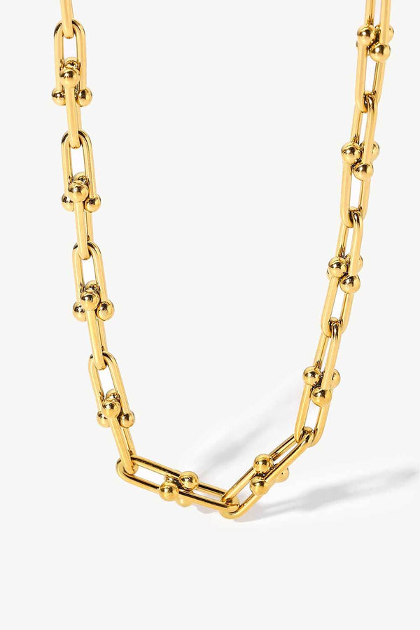 18K Stainless Steel U-Shape Chain Necklace - SHIRLYN.CO